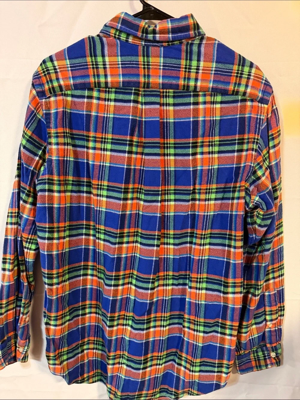 Polo by Ralph Lauren Blue Orange Green Plaid Button-Down Flannel feel Shirt